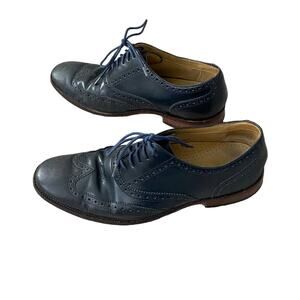 CLASSIC Cole Haan Lace-Up Loafers – Navy Blue Leather Smart Casual – Men’s 9